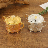 Maxbell Candy Jar with Spoon Dispenser Sugar Bowl for Kitchen Home Housewarming Gift Silver