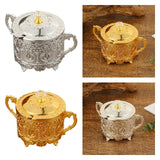 Maxbell Candy Jar with Spoon Dispenser Sugar Bowl for Kitchen Home Housewarming Gift Silver