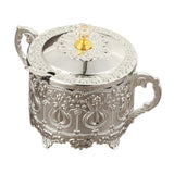 Maxbell Candy Jar with Spoon Dispenser Sugar Bowl for Kitchen Home Housewarming Gift Silver