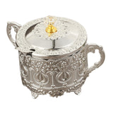 Maxbell Candy Jar with Spoon Dispenser Sugar Bowl for Kitchen Home Housewarming Gift Silver