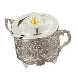 Maxbell Candy Jar with Spoon Dispenser Sugar Bowl for Kitchen Home Housewarming Gift Silver