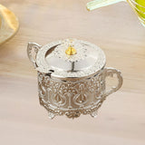 Maxbell Candy Jar with Spoon Dispenser Sugar Bowl for Kitchen Home Housewarming Gift Silver