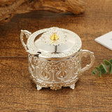 Maxbell Candy Jar with Spoon Dispenser Sugar Bowl for Kitchen Home Housewarming Gift Silver
