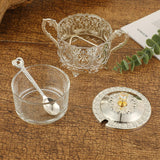 Maxbell Candy Jar with Spoon Dispenser Sugar Bowl for Kitchen Home Housewarming Gift Silver
