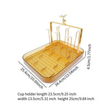 Maxbell Cup Drying Rack Water Cup Drain Plate Mug Organizer for Cafe Dining Room Bar Amber