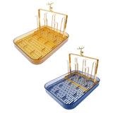 Maxbell Cup Drying Rack Water Cup Drain Plate Mug Organizer for Cafe Dining Room Bar Amber