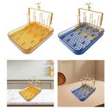 Maxbell Cup Drying Rack Water Cup Drain Plate Mug Organizer for Cafe Dining Room Bar Amber