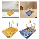 Maxbell Cup Drying Rack Water Cup Drain Plate Mug Organizer for Cafe Dining Room Bar Amber