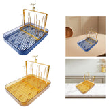 Maxbell Cup Drying Rack Water Cup Drain Plate Mug Organizer for Cafe Dining Room Bar Amber