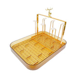 Maxbell Cup Drying Rack Water Cup Drain Plate Mug Organizer for Cafe Dining Room Bar Amber