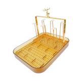 Maxbell Cup Drying Rack Water Cup Drain Plate Mug Organizer for Cafe Dining Room Bar Amber