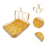 Maxbell Cup Drying Rack Water Cup Drain Plate Mug Organizer for Cafe Dining Room Bar Amber