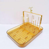 Maxbell Cup Drying Rack Water Cup Drain Plate Mug Organizer for Cafe Dining Room Bar Amber