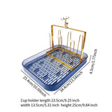 Maxbell Cup Drying Rack Water Cup Drain Plate Mug Organizer for Cafe Dining Room Bar Smoky grey