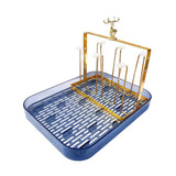 Maxbell Cup Drying Rack Water Cup Drain Plate Mug Organizer for Cafe Dining Room Bar Smoky grey