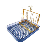 Maxbell Cup Drying Rack Water Cup Drain Plate Mug Organizer for Cafe Dining Room Bar Smoky grey