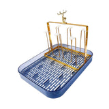 Maxbell Cup Drying Rack Water Cup Drain Plate Mug Organizer for Cafe Dining Room Bar Smoky grey