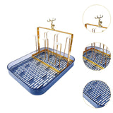 Maxbell Cup Drying Rack Water Cup Drain Plate Mug Organizer for Cafe Dining Room Bar Smoky grey