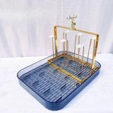 Maxbell Cup Drying Rack Water Cup Drain Plate Mug Organizer for Cafe Dining Room Bar Smoky grey
