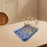 Maxbell Cup Drying Rack Water Cup Drain Plate Mug Organizer for Cafe Dining Room Bar Smoky grey