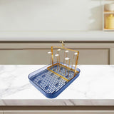 Maxbell Cup Drying Rack Water Cup Drain Plate Mug Organizer for Cafe Dining Room Bar Smoky grey