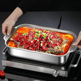 Maxbell Stainless Steel Serving Tray Steamer Tray for Party Home Use Buffet Catering Extra Small