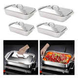 Maxbell Stainless Steel Serving Tray Steamer Tray for Party Home Use Buffet Catering Extra Small