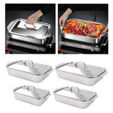 Maxbell Stainless Steel Serving Tray Steamer Tray for Party Home Use Buffet Catering Extra Small