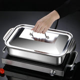 Maxbell Stainless Steel Serving Tray Steamer Tray for Party Home Use Buffet Catering Extra Small