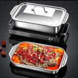 Maxbell Stainless Steel Serving Tray Steamer Tray for Party Home Use Buffet Catering Extra Small