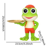 Maxbell Resin Frog Statue Key Holder Tray Handmade Cute Frog Decoration for Bathroom