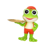 Maxbell Resin Frog Statue Key Holder Tray Handmade Cute Frog Decoration for Bathroom