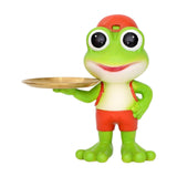Maxbell Resin Frog Statue Key Holder Tray Handmade Cute Frog Decoration for Bathroom