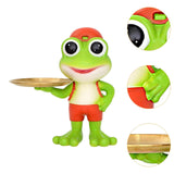 Maxbell Resin Frog Statue Key Holder Tray Handmade Cute Frog Decoration for Bathroom