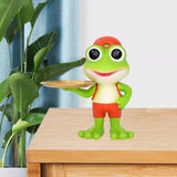 Maxbell Resin Frog Statue Key Holder Tray Handmade Cute Frog Decoration for Bathroom
