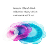 Maxbell 3 Pieces Silicone Stretch Lids Expandable for Food Storage for Cup Can Jars