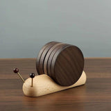 Maxbell 5 Pieces Drink Coasters Snail Shape Cute Table Coasters for Fridge Household