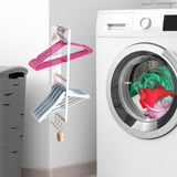 Maxbell Washing Machine Side Rack Coat Hanger Storage Basket for Home Office Bedroom white Double layer