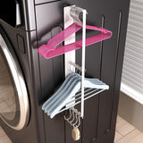 Maxbell Washing Machine Side Rack Coat Hanger Storage Basket for Home Office Bedroom white Double layer