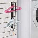 Maxbell Washing Machine Side Rack Coat Hanger Storage Basket for Home Office Bedroom black Double layer