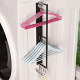 Maxbell Washing Machine Side Rack Coat Hanger Storage Basket for Home Office Bedroom black Double layer
