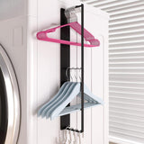 Maxbell Washing Machine Side Rack Coat Hanger Storage Basket for Home Office Bedroom black Double layer