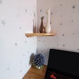 Maxbell Wall Mount Wood Float Corner Wall Shelf Display Corner Wall Shelf for Plants 22cm