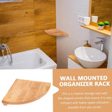 Maxbell Wall Mount Wood Float Corner Wall Shelf Display Corner Wall Shelf for Plants 22cm
