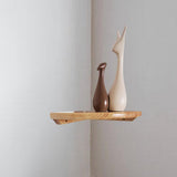 Maxbell Wall Mount Wood Float Corner Wall Shelf Display Corner Wall Shelf for Plants 22cm