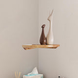 Maxbell Wall Mount Wood Float Corner Wall Shelf Display Corner Wall Shelf for Plants 24cm