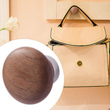 Maxbell Wood Wall Hook Multipurpose Single Coat Hat Rack for Living Room Bag Black walnut