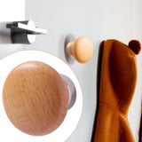 Maxbell Wood Wall Hook Multipurpose Single Coat Hat Rack for Living Room Bag Beech