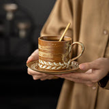 Maxbell Cappuccino Coffee Cup and Saucer Set Tableware Tea Cup for Office Home Party