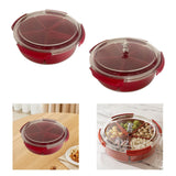 Maxbell Divided Serving Tray with Lid Dustproof for Wedding Spring Festival New Year without bear